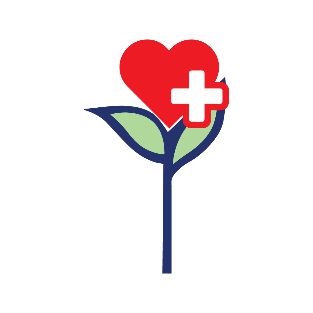 A decorative heart shape atop a Drexel Smart House-style stem. The 'Health' core value logo.